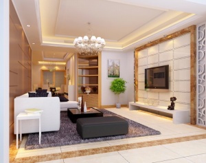 现代客厅模型设计效果图