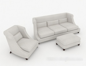 白色组合沙发3D模型