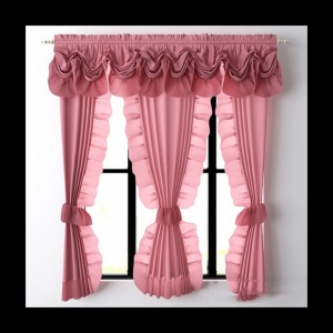 粉色窗帘模型设计