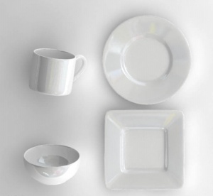 3D白色餐具模型设计