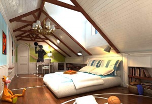阁楼卧室模型