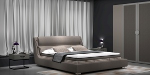 卧室简约双人床3D效果图