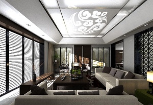 现代中式客厅3D模型设计