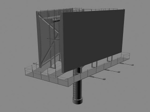 单立柱双面广告牌3D模型