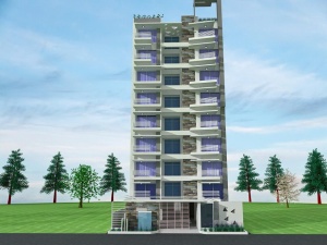 公寓楼外观结构3D模型