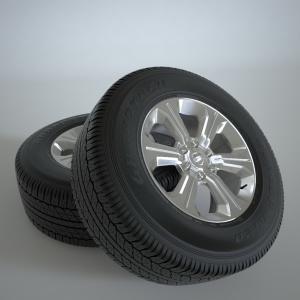 黑色汽车轮胎3D模型