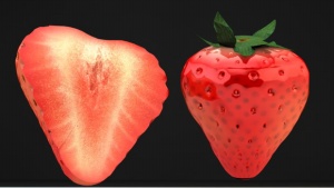 草莓水果3D模型效果图
