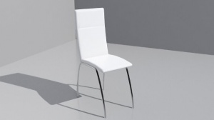 白色单人椅3D模型