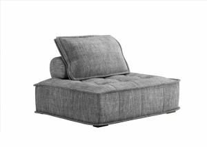 灰色布艺单人沙发模型