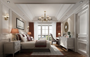 白色欧式卧室3D模型设计
