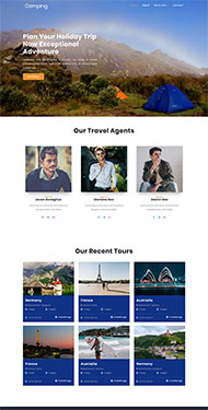 野外露营旅游HTML5模板