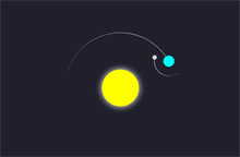 纯CSS3地球绕太阳自转特效