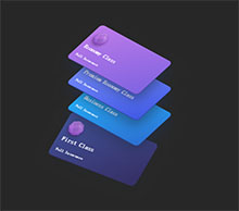 CSS3 3D银行卡片层叠特效