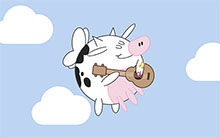 CSS3牛在弹琴飞翔动画特效