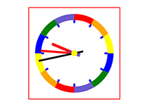 HTML5圆形的彩虹时钟特效