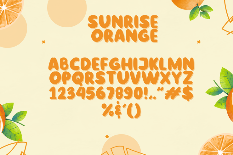 Sunrise orange字体 10