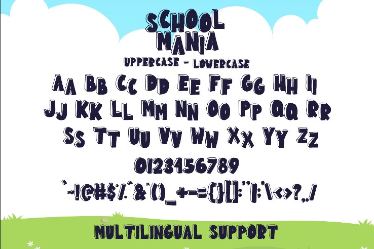 School mania字体 8