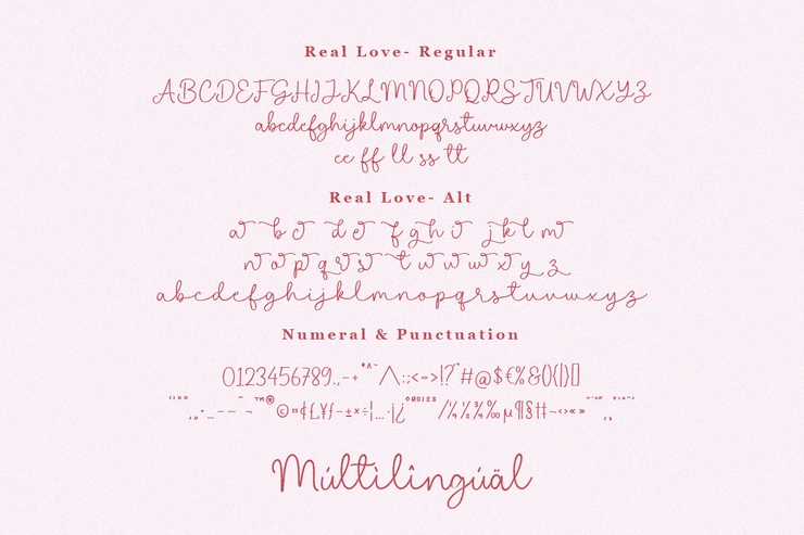 Real love字体 8