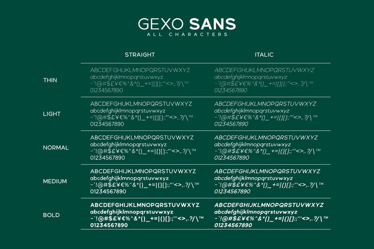 Gexo sans字体 4