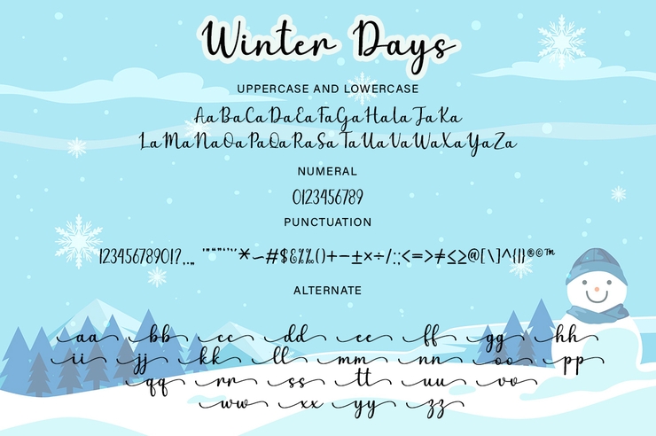 Winter days字体 6
