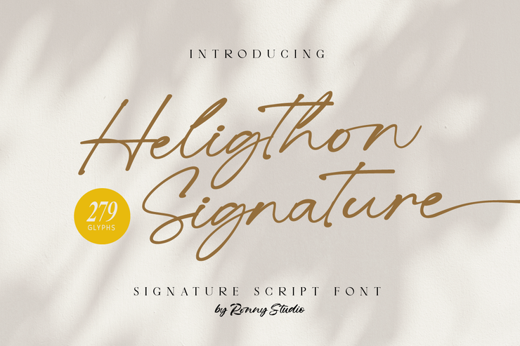 Heligthon signature字体 1