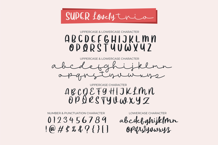 Super Lovely Trio字体 1
