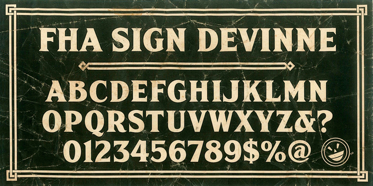 FHA Sign DeVinneNC字体 5