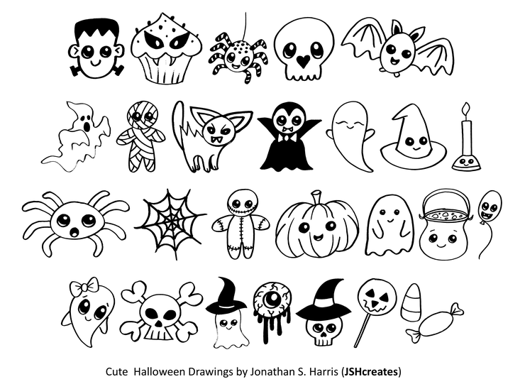 Cute Halloween Drawings字体 1