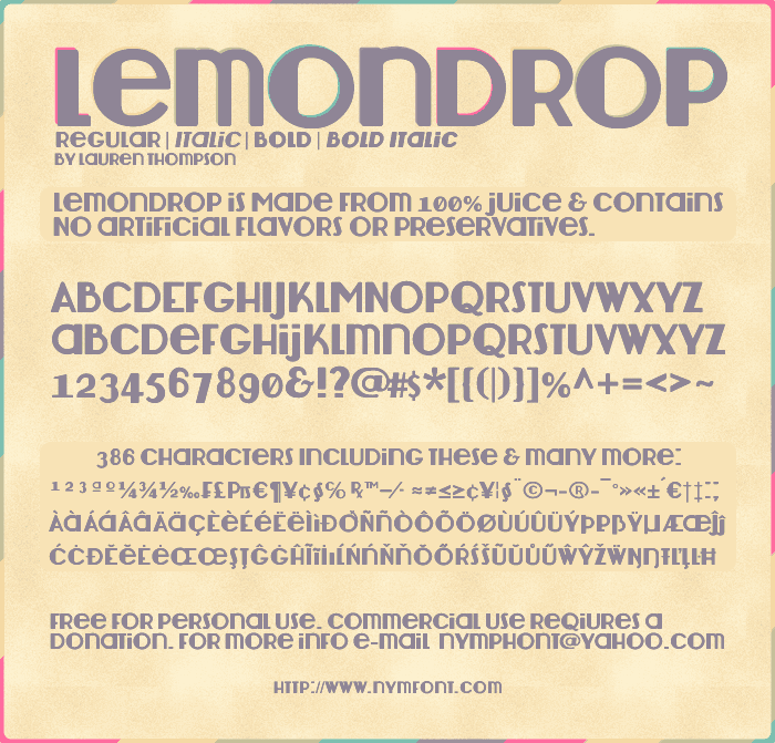 Lemondrop字体 2