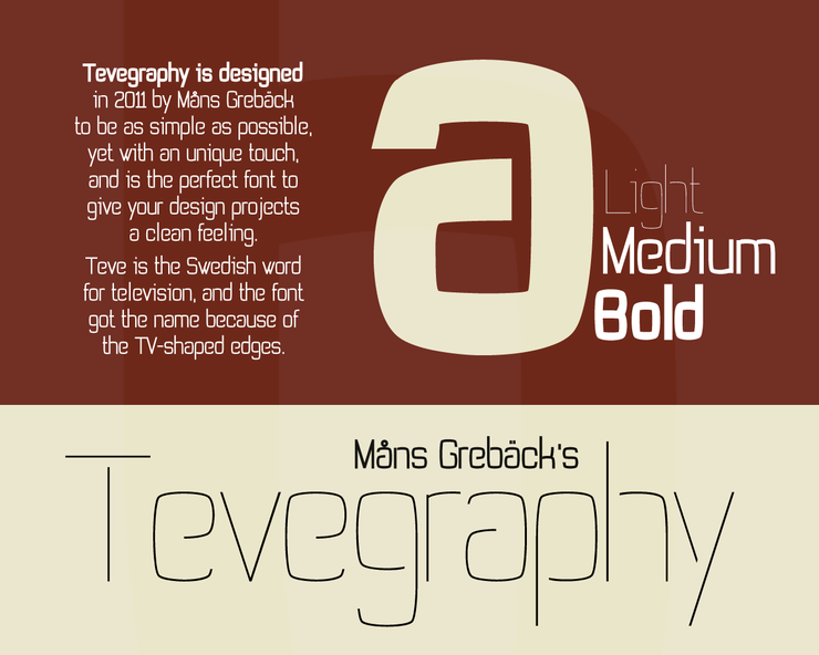 Tevegraphy字体 1