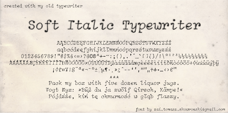 Soft Italic Typewriter字体 1