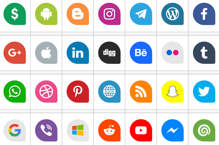 Icons Social Media 13字体 1