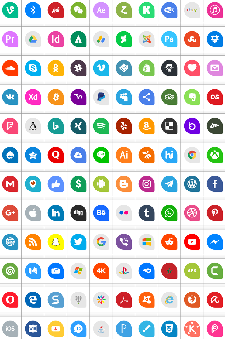 Icons Social Media 13字体 2