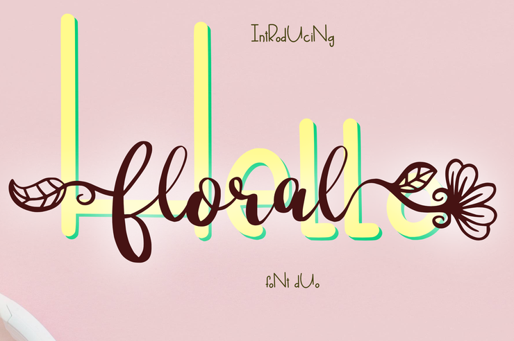 Hello floral字体 4