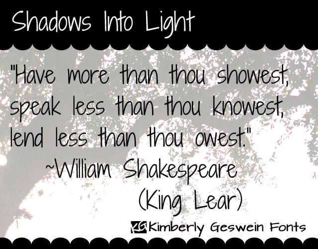 Shadows Into Light字体 1