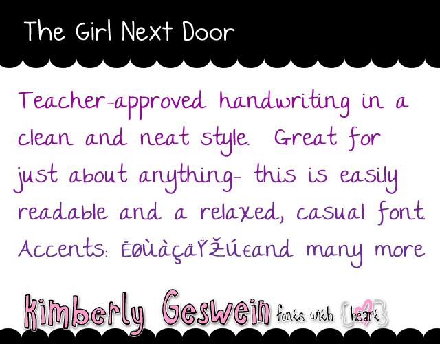 the girl next door字体 1