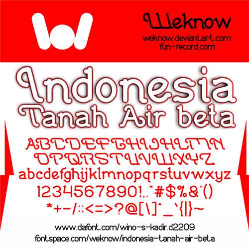 Indonesia Tanah Air Beta字体 1