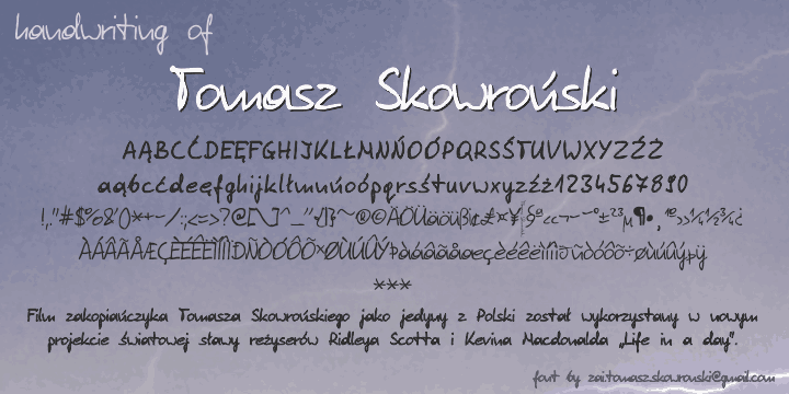 Tomasz Skowroński字体 1