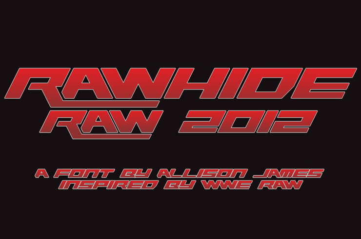 Rawhide Raw 2012字体 2
