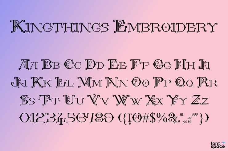 Kingthings Embroidery字体 1