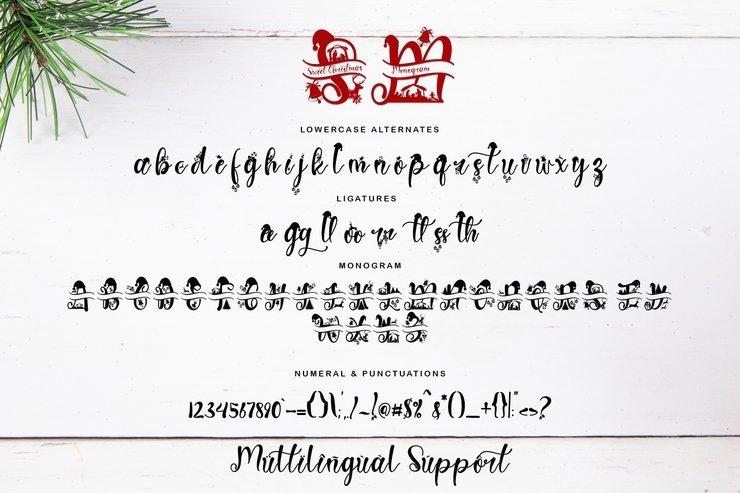Sweet Christmas Monogram字体 1