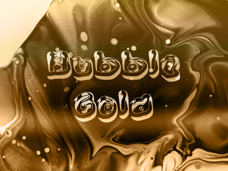 b Bubble Gold字体 1