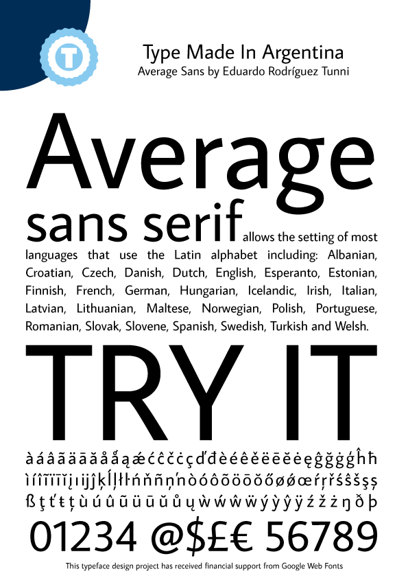 Average Sans字体 1