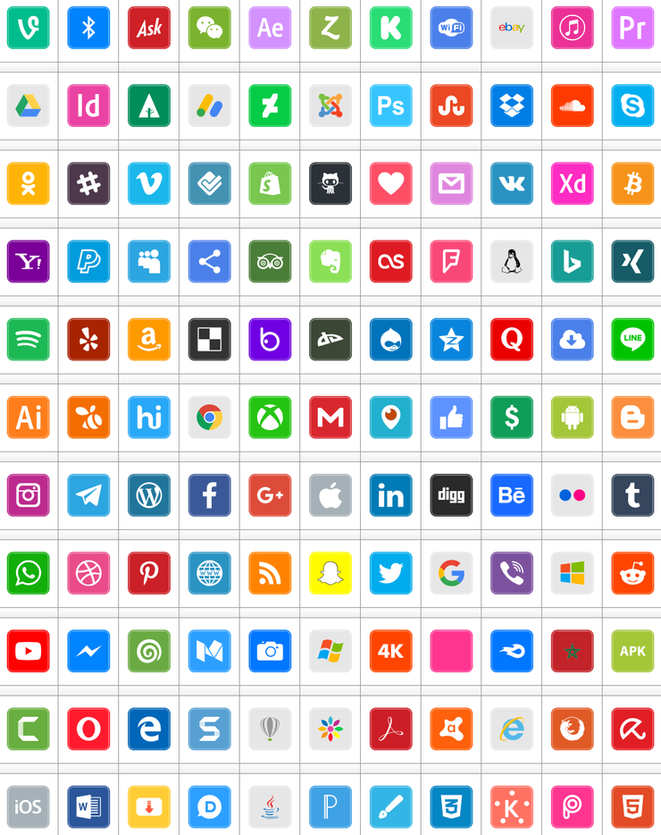 Icons Social Media 7字体 2