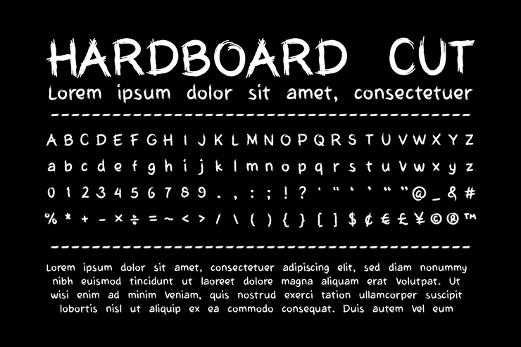 My Hardboard Cut字体 1