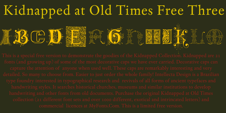 Kidnapped At Old Times 3字体 1