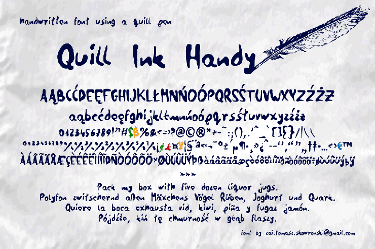 Quill Ink Handy字体 1