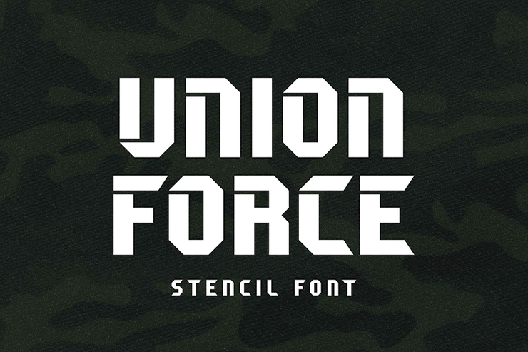 Unione Force Stencil字体 1
