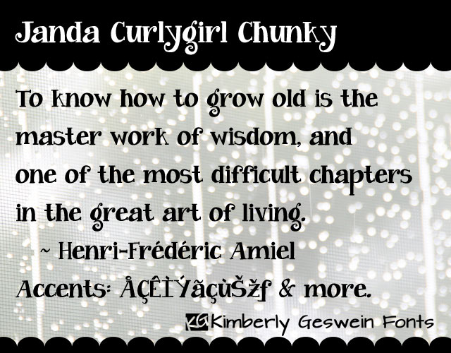 Janda Curlygirl Chunky字体 1