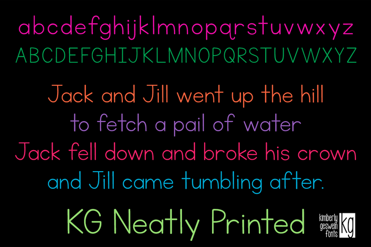 KG Neatly Printed字体 2